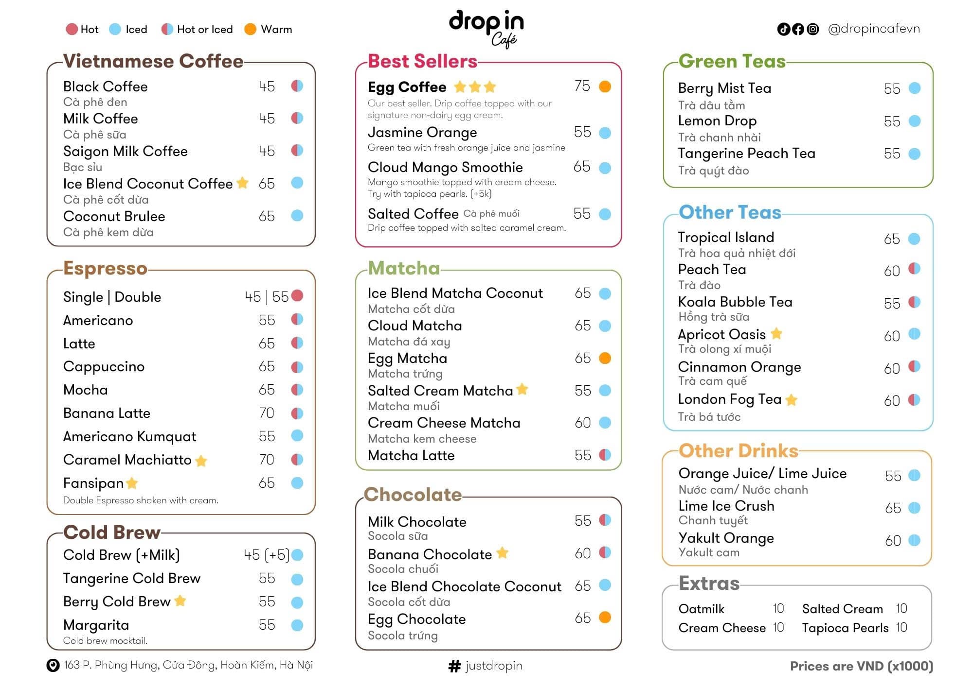 Menu Drop In Cafe