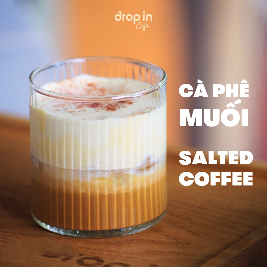 Salted coffee served with other drinks at Drop In Café & Bistro